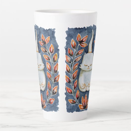 Yoga Cat Large Latte Mok (Voorkant)