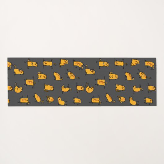 Yoga Cats Gray Yogamat (Achterkant (horizontaal))