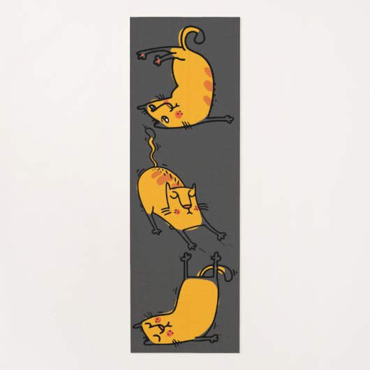 Yoga Cats Gray Yogamat (Voorkant)