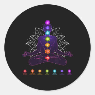 Yoga Chakra Spiritueel Lichaamssysteem Meditatie _ Ronde Sticker