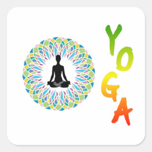 YOGA - CHAKRA VIERKANTE STICKER
