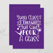 Yoga Class I dacht dat je een glas had gezegd Aankondigingskaart (Voorkant / Achterkant)