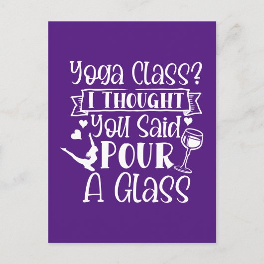 Yoga Class I dacht dat je een glas had gezegd Aankondigingskaart (Voorkant)
