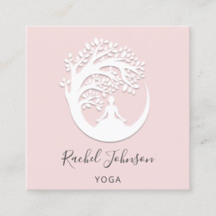 Yoga Classes School Instructor QR Roze Vierkante Visitekaartje