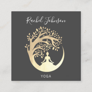 Yoga Classes School Private Instructor Qr GoldGray Vierkante Visitekaartje