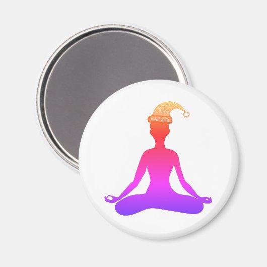 Yoga coloré Magnet Casquette du Nouvel An (Recto/Verso)