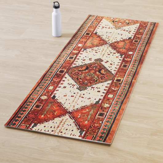 Yoga Conception orientale de tapis en orange et crème (En situation)