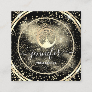 Yoga Couch Therapist Logo QR Code Gold Black Vierkante Visitekaartje
