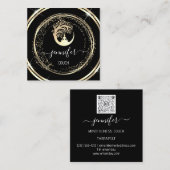 Yoga Couch Therapist Mindfullness QR CODE Black Vierkante Visitekaartje (Voorkant / Achterkant)