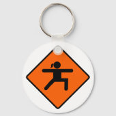 Yoga Crossing Sign Warrior Pose Stick Figuur Sleutelhanger (Voorkant)