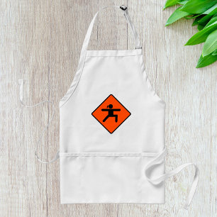 Yoga Crossing Sign Warrior Pose Stick Figuur Standaard Schort