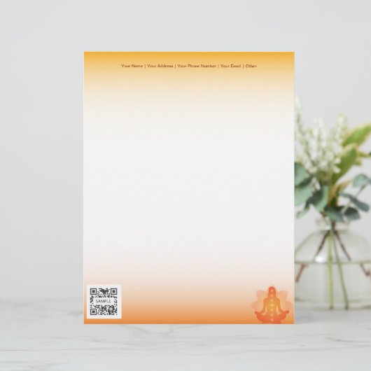 Yoga de modèle d'en-tête de lettre (Debout devant)