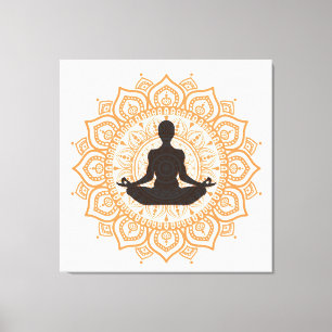 yoga (dhyana mudra) canvas afdruk