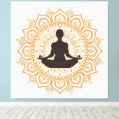 yoga (dhyana mudra) canvas afdruk (Insitu (Houten vloer))
