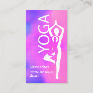 Yoga Docent Roze Paarse Boom Pose Visitekaartje