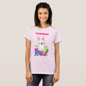 Yoga Easter bunny meditate yum jelly beans snoep T T-shirt (Voorkant volledig)
