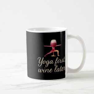 Yoga Eerst, Wijn Later Waterverf Wijn Glas Ontwerp Koffiemok