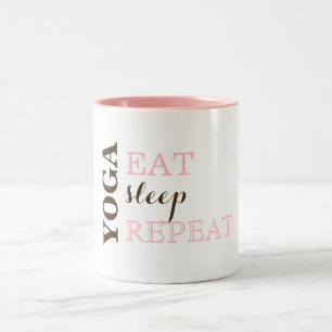 Yoga, Eet, Slaap, Herhaal Tweekleurige Koffiemok