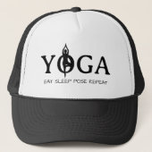 YOGA Eet slaap pose herhalen grappige trucker hoed Trucker Pet (Voorkant)
