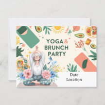 Yoga en brunch uitnodiging