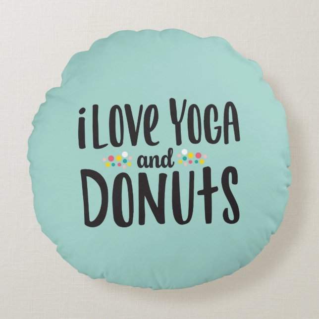Yoga en Donuts gooien kussen (Voorkant)