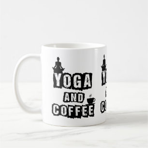 Yoga en koffie grappige wellnessliefhebber citaat koffiemok