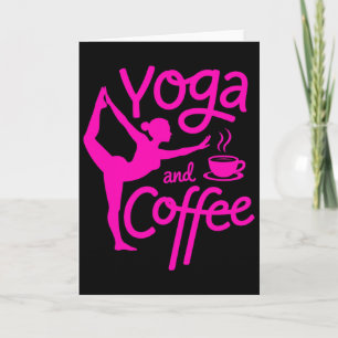 Yoga En Koffie Mindful Ochtend Oefening Ontspannin Kaart