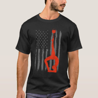 Yoga en Wijn - Amerikaanse vlag voor Yoga T-shirt