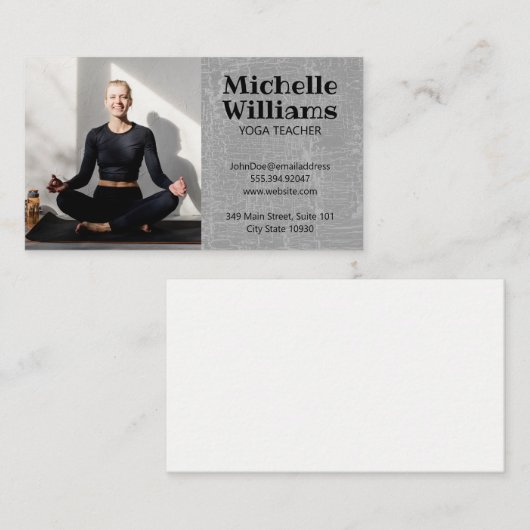 Yoga Enseignant Carte de visite assis (Devant / Derrière)