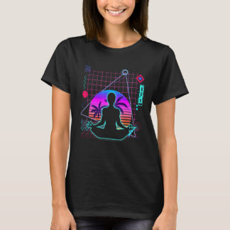 Yoga Esthetische Vaporwave 80s Stijl Yoga Meditati T-shirt