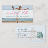 Yoga Fitness instuctor QR code carte de visite (Devant / Derrière)