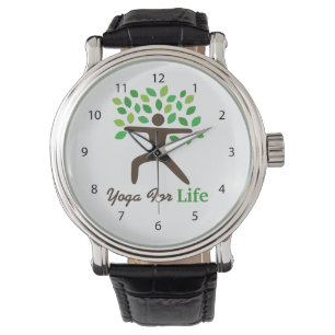 Yoga for Life, Warrior Pose, Tree Horloge