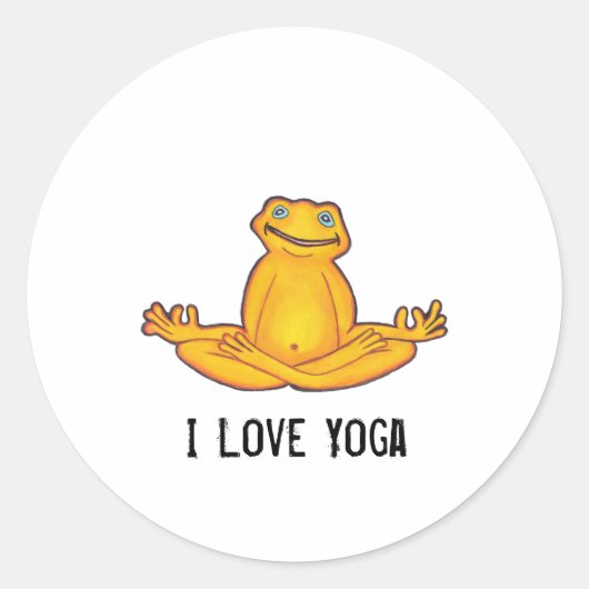 Yoga Frog - Ik hou van yoga, Sticker (Voorkant)