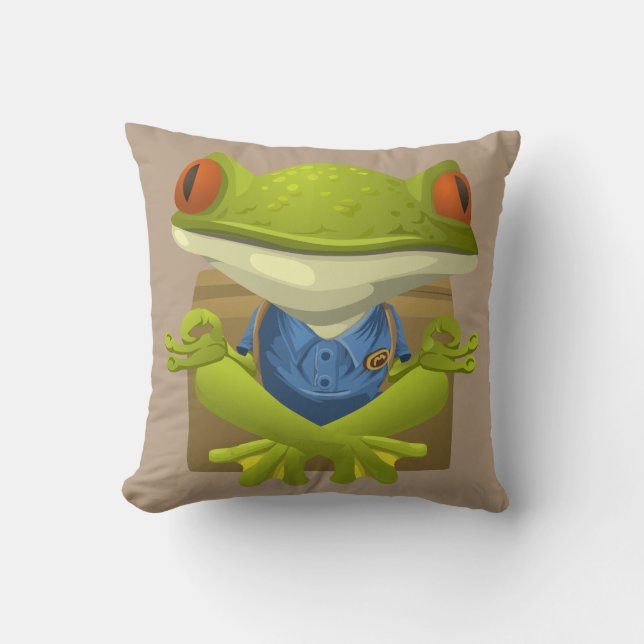 Yoga Frog Pillow Kussen (Voorkant)