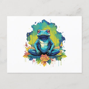Yoga Frog Waterverf Stijl Briefkaart