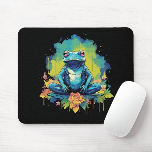 Yoga Frog Waterverf Stijl Muismat (Met muis)