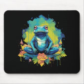 Yoga Frog Waterverf Stijl Muismat (Voorkant)
