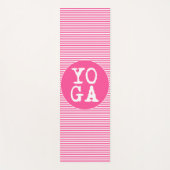 YOGA | Fun Typografie — Hot Pink Striped Yogamat (Voorkant)