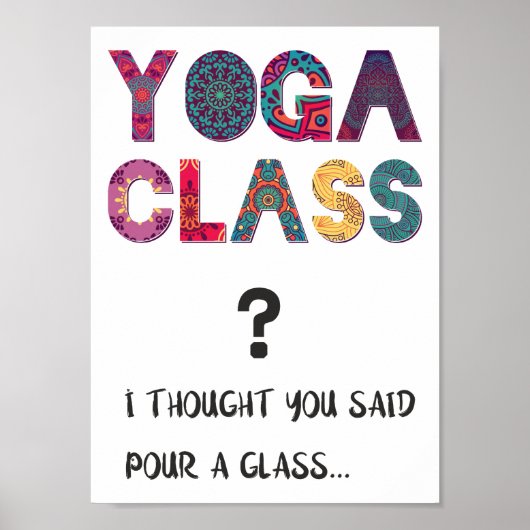 Yoga Funny Humor Namaste Fun en Laughts Quote Poster (Voorkant)
