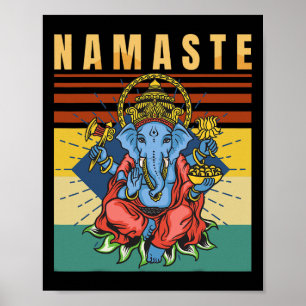 Yoga - Ganesha - Spirituele meditatie - Namaste - Poster