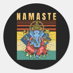 Yoga - Ganesha - Spirituele Meditatie - Namaste - Ronde Sticker