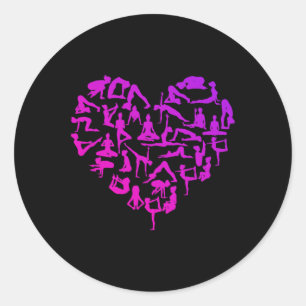 Yoga Gansha Namaste Hart Poses Meditatie _1 Ronde Sticker