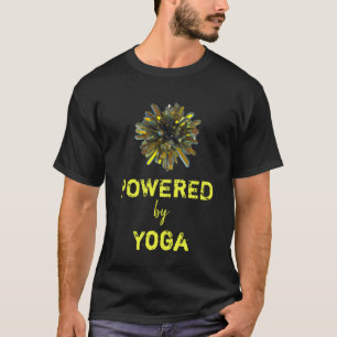 *~* Yoga Geel Goud Kristal Sfeer Mannen Zwart T-shirt