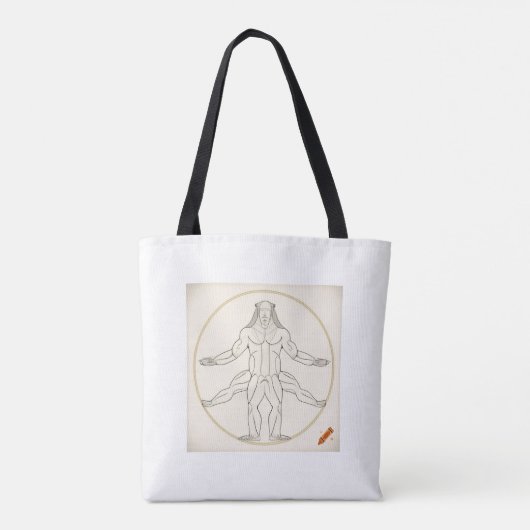 Yoga-geïnspireerde Canvas tas: Vreedzaam ontwerp v Draagtas (Achterkant)