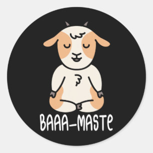 Yoga Geit Lotuspositie Yogi Vrouwen Meditatie Geit Ronde Sticker