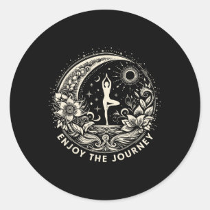 Yoga geniet van de reis ronde sticker