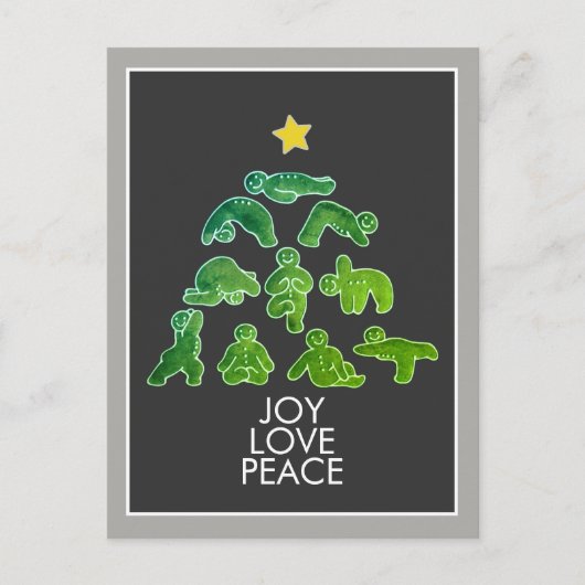 Yoga Gingerbread Kerstmis Briefkaart (Voorkant)