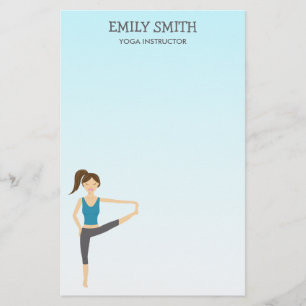 Yoga Girl in de hand om de pose Yoga Instructor to Briefpapier