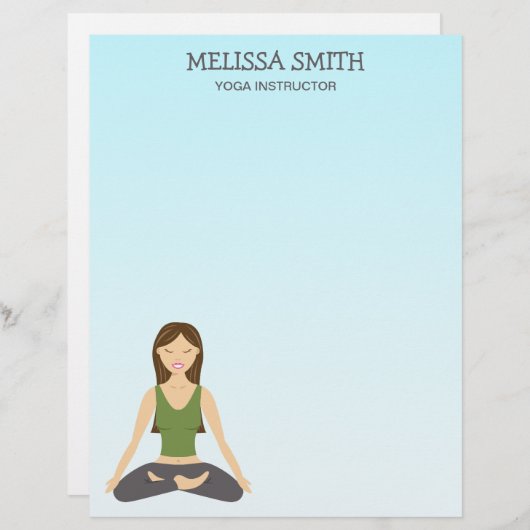 Yoga Girl in Lotus Pose & Yoga Instructor Text (Voorkant / Achterkant)