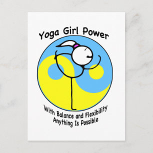 Yoga Girl Power Logo Briefkaart